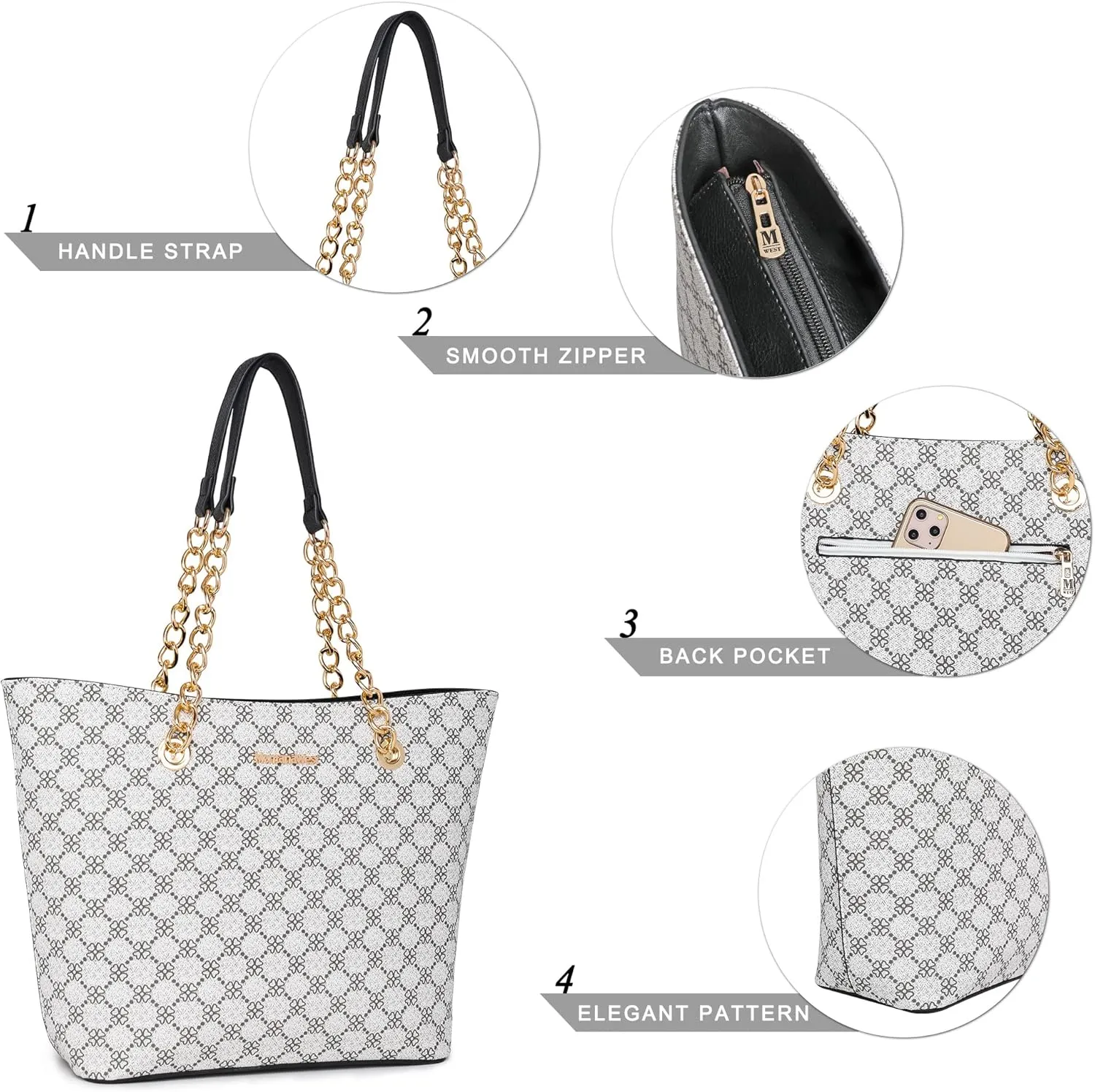 Montana West Tote Bag for Women Chain Top-handle Handbags