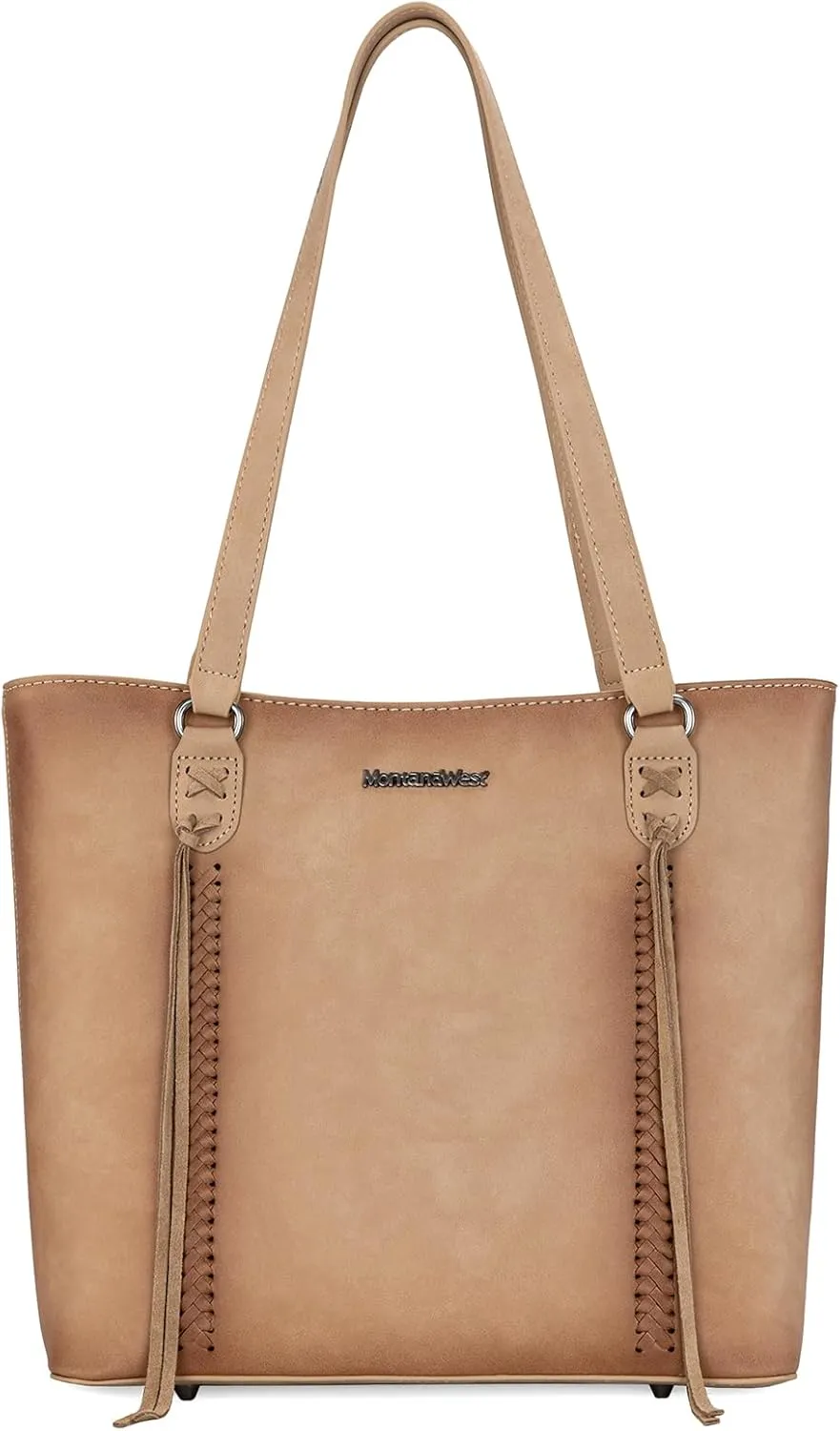 Montana West Western Two-Tone Large Tote Bag for Women Vintage Top Handle Ladies Shoulder Bags