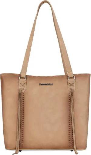 Montana West Western Two-Tone Large Tote Bag for Women Vintage Top Handle Ladies Shoulder Bags