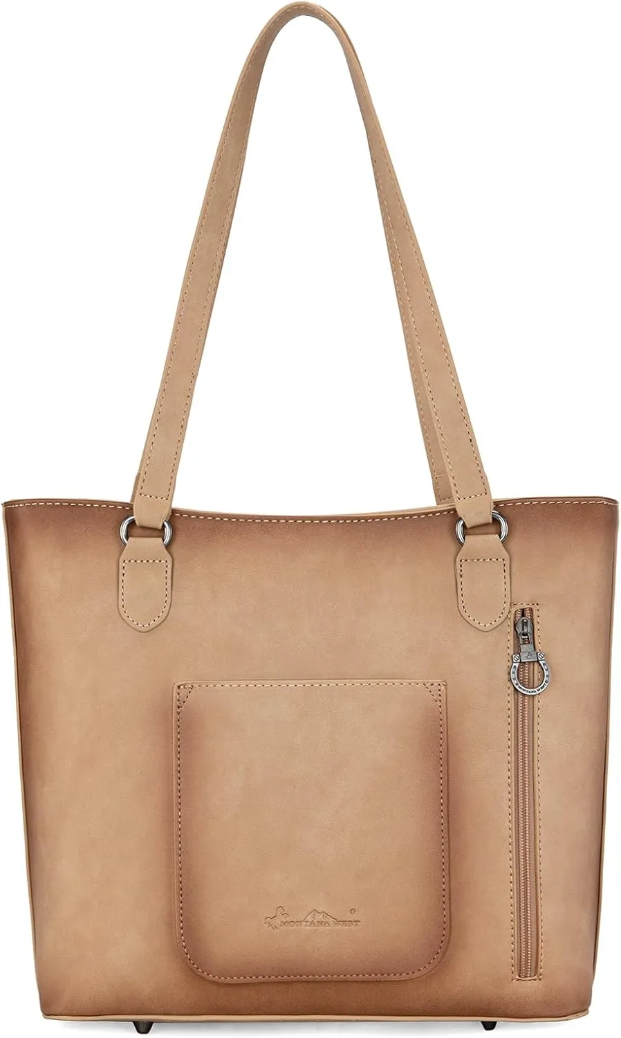 Montana West Western Two-Tone Large Tote Bag for Women Vintage Top Handle Ladies Shoulder Bags