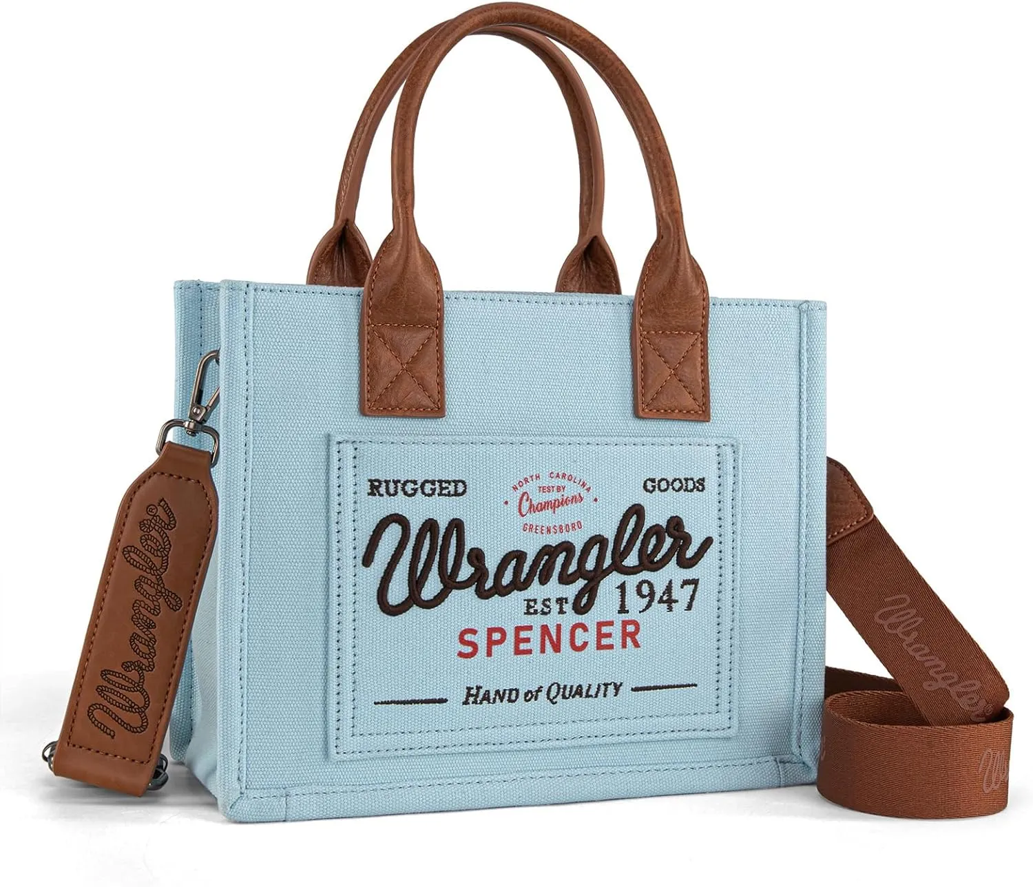 Montana West Wrangler Tote Bag for Women Retro Canvas Top Handle Purses and Handbags
