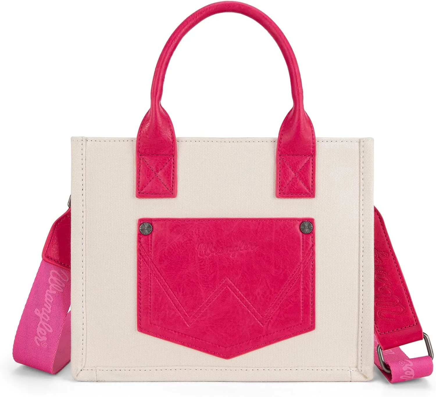 Montana West Wrangler Tote Bag for Women Retro Canvas Top Handle Purses and Handbags