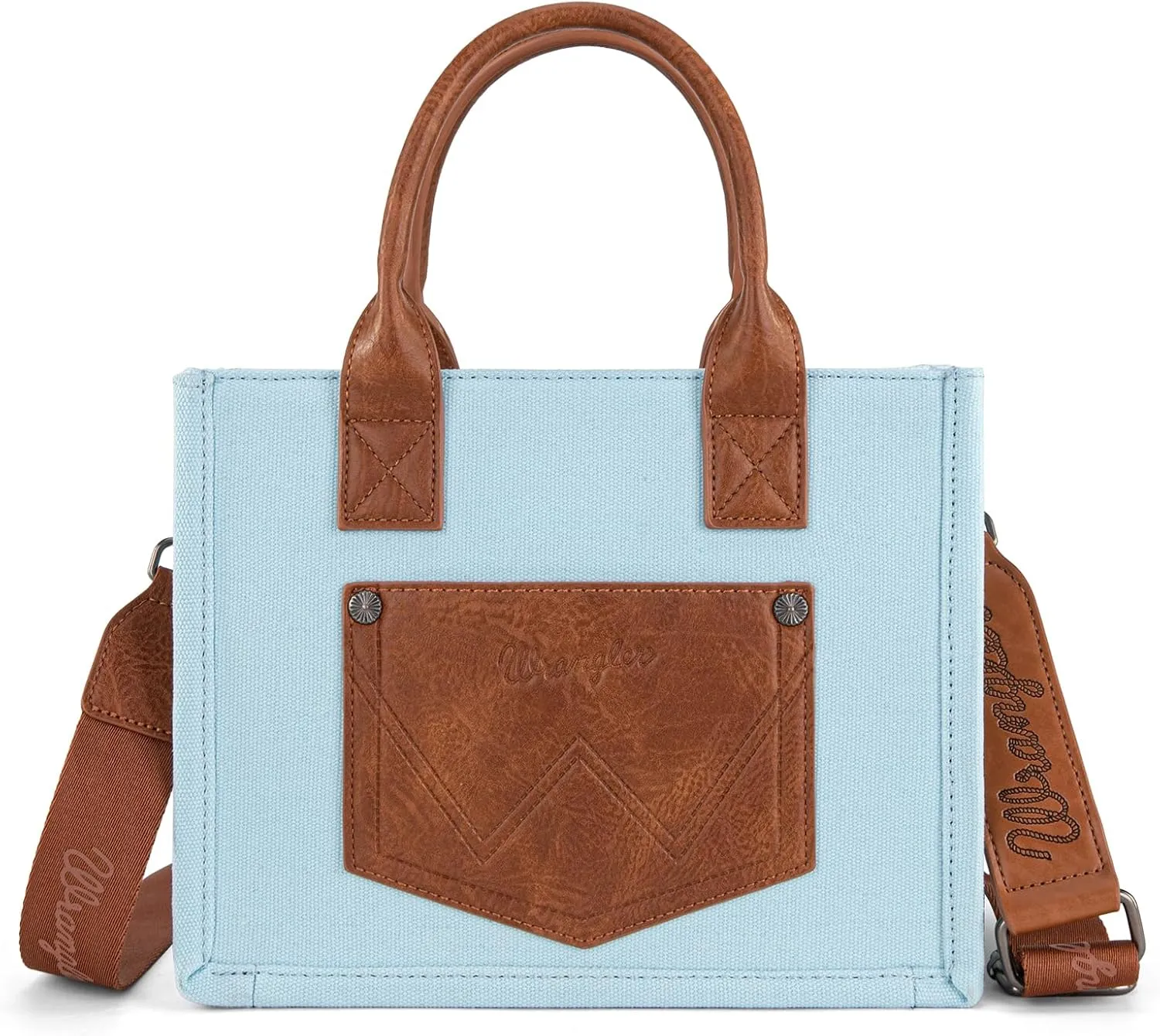 Montana West Wrangler Tote Bag for Women Retro Canvas Top Handle Purses and Handbags