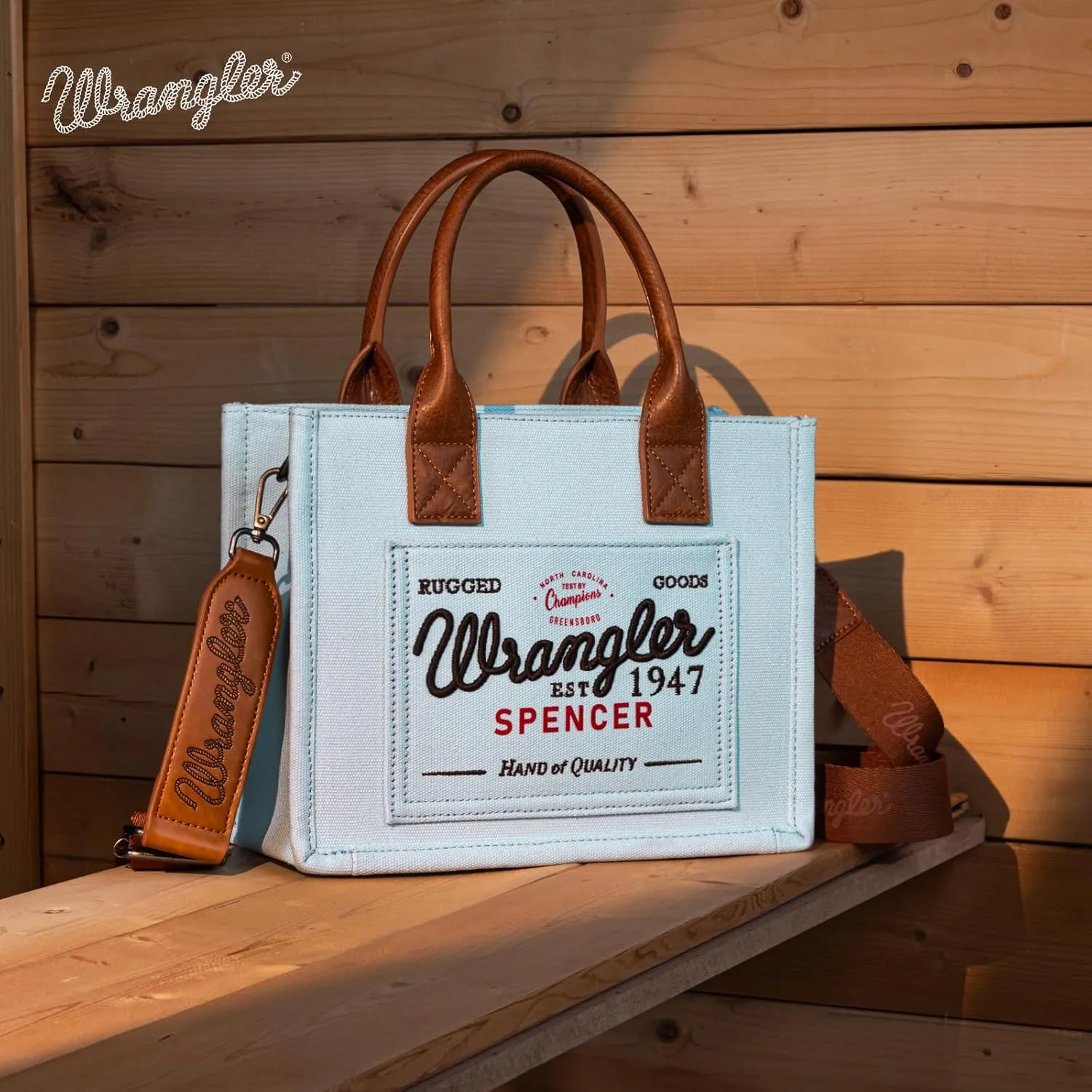 Montana West Wrangler Tote Bag for Women Retro Canvas Top Handle Purses and Handbags
