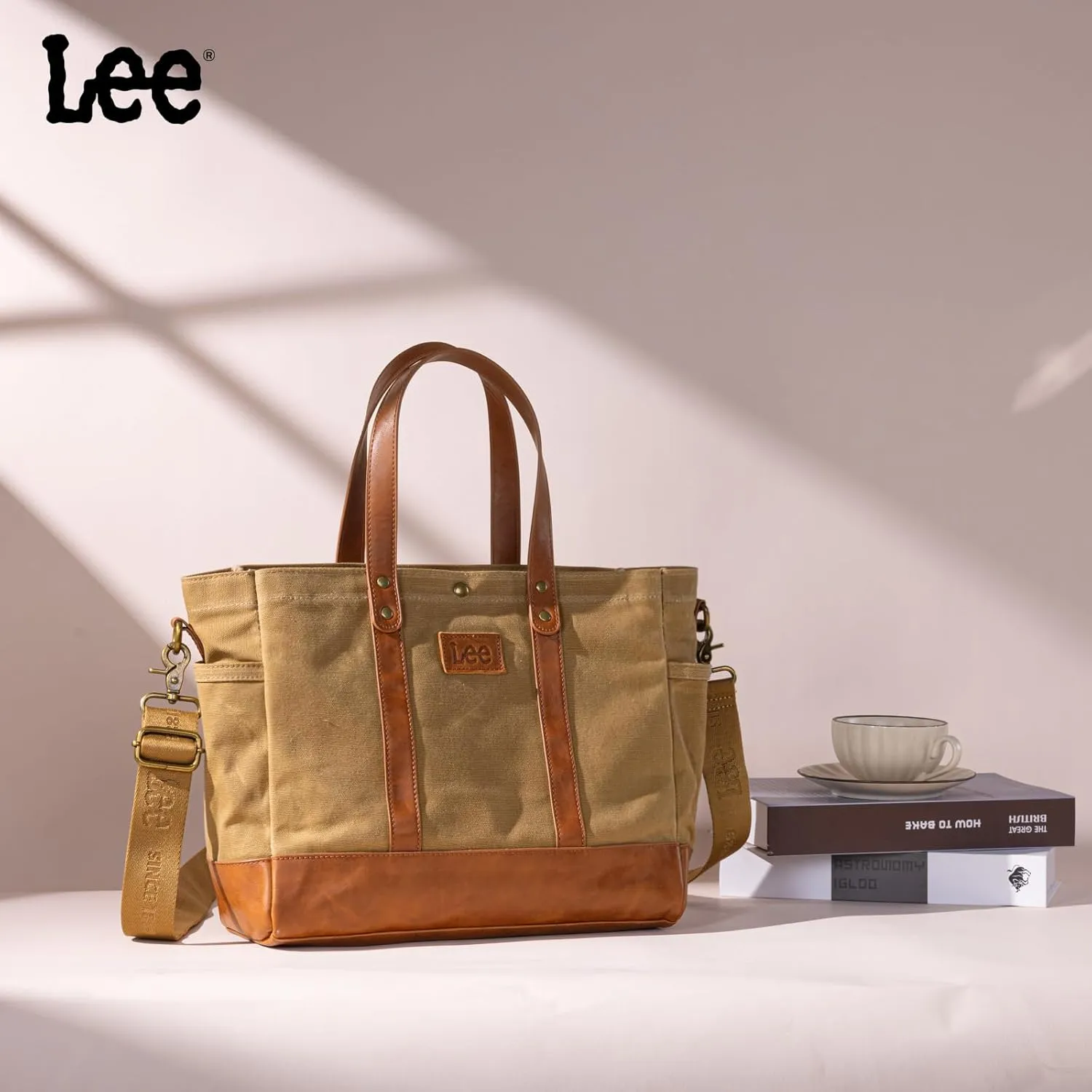 Montana West x Lee Tote Bag for Women Waxed Canvas Shoulder Handbags Crossbody Bag with Adjustable Strap