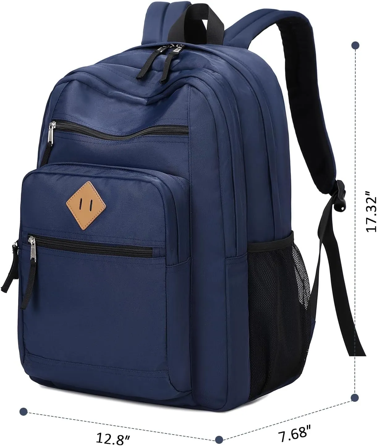 MOONBABY School Backpack Large Casual Book Bag Lightweight Back Pack fits 15.6 Inch Laptop for High School College Travel Work, Blue