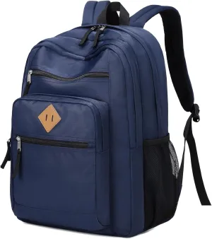 MOONBABY School Backpack Large Casual Book Bag Lightweight Back Pack fits 15.6 Inch Laptop for High School College Travel Work, Blue
