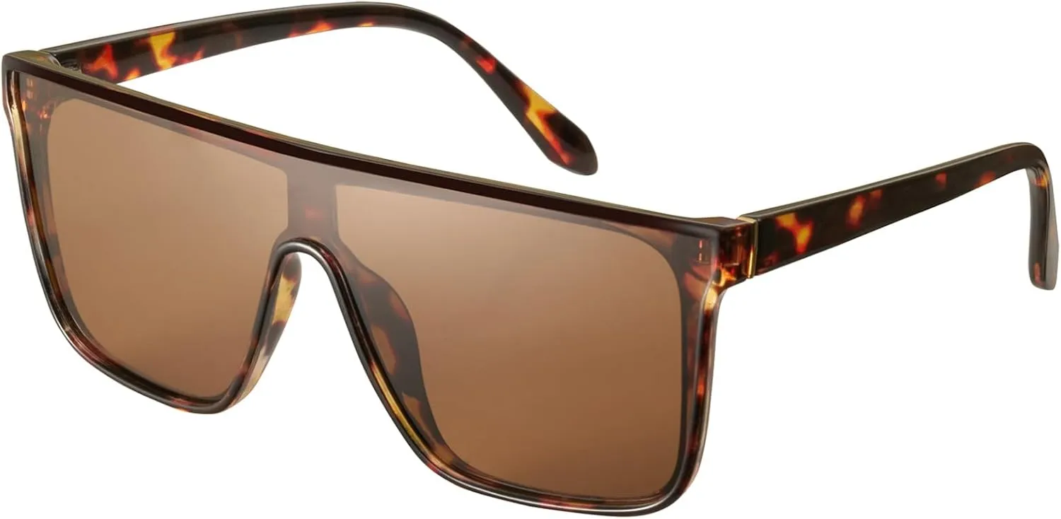 mosanana Polarized Oversized Square Sunglasses for Women Men, Trendy Flat Top Fashion Shield Shades MS52363