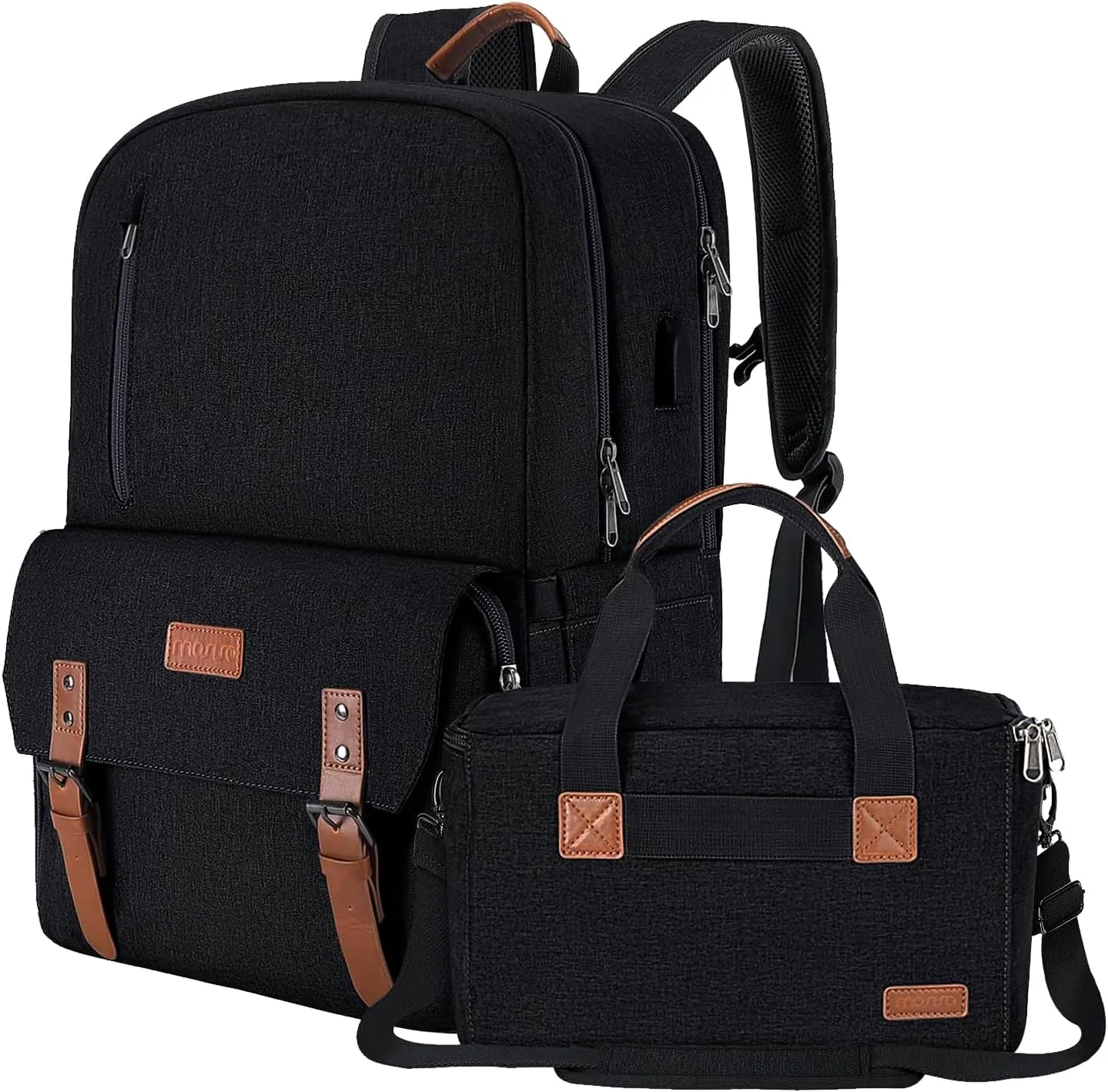 MOSISO Camera Backpack 17.3 inch, DSLR/SLR/Mirrorless Case with Laptop Compartment&Built-in Photography Insert Bag&USB-charging Port&Rain Cover Compatible with Canon/Nikon/Sony/Laptop, Black
