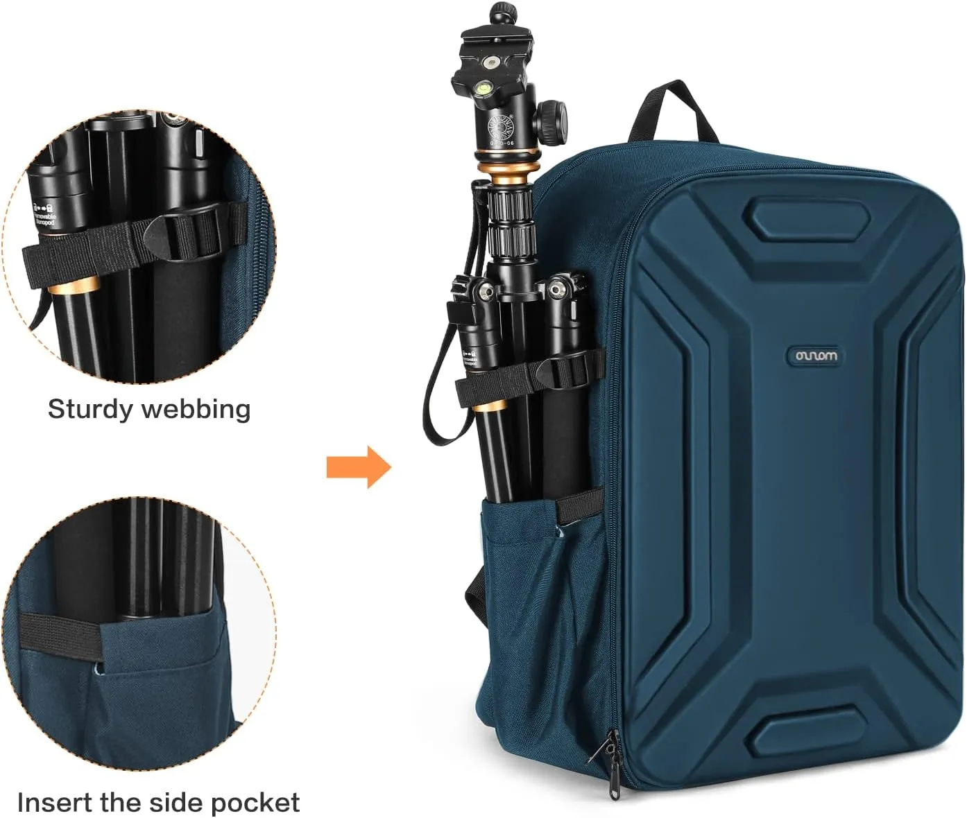 MOSISO Camera Backpack, DSLR/SLR/Mirrorless Camera Bag Waterproof Symmetric Geometric Hard Shell with Tripod Holder&15-16 inch Laptop Compartment Compatible with Canon/Nikon/Sony, Teal Green