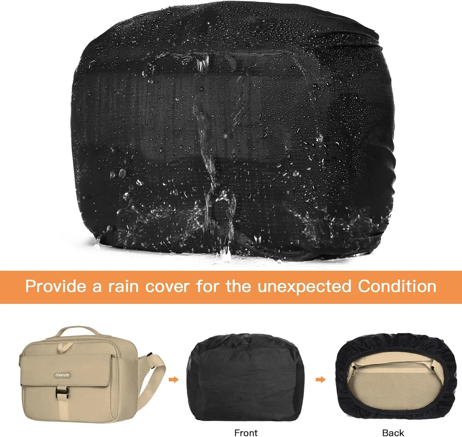 MOSISO Camera Shoulder Bag Case Crossbody Sling Purse, DSLR/SLR/Mirrorless Compact Padded Photography Handbag with Rain Cover Compatible with Canon/Nikon/Sony Cameras and Lenses, Khaki