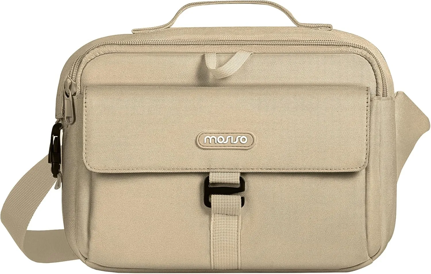 MOSISO Camera Shoulder Bag Case Crossbody Sling Purse, DSLR/SLR/Mirrorless Compact Padded Photography Handbag with Rain Cover Compatible with Canon/Nikon/Sony Cameras and Lenses, Khaki