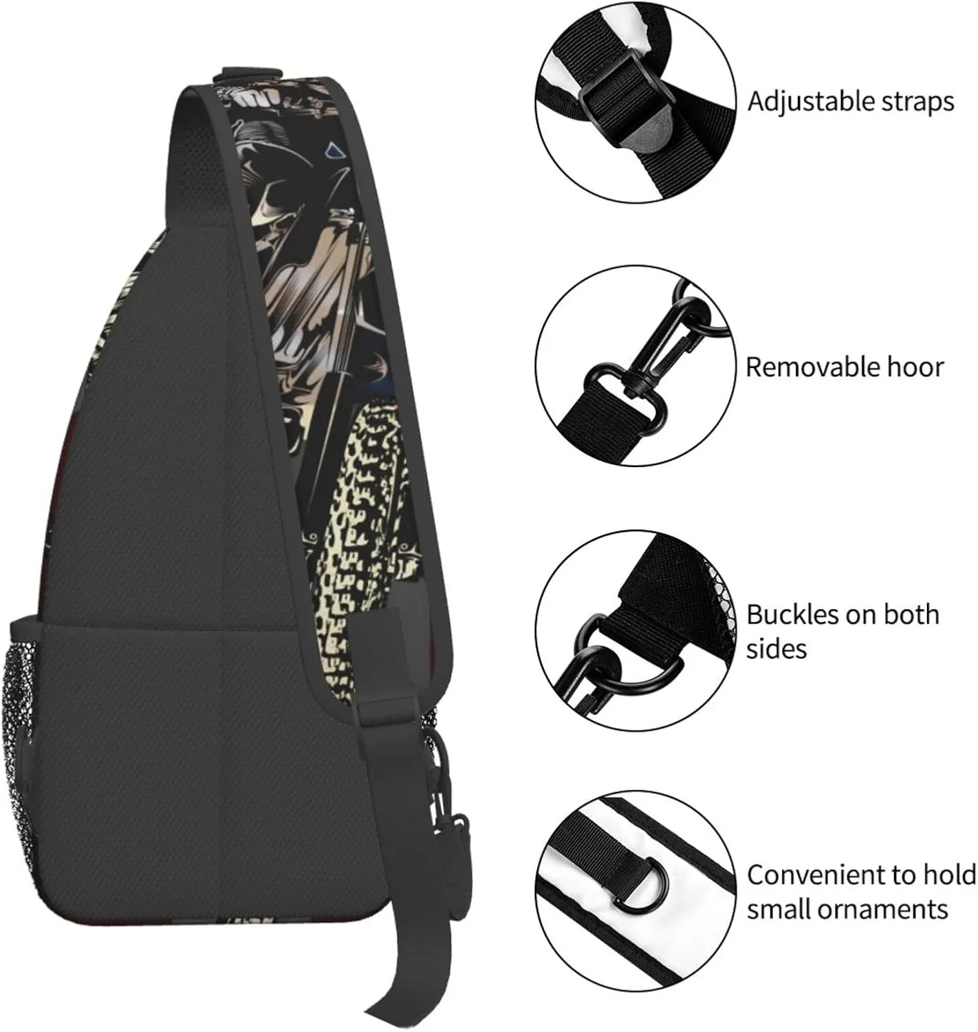 Motocross Dirt Bike American Flag Crossbody Bags Cross Men Chest Bag Adjustable Sling Backpack Shoulder Bag For Women Cycling Travel Sport Hiking