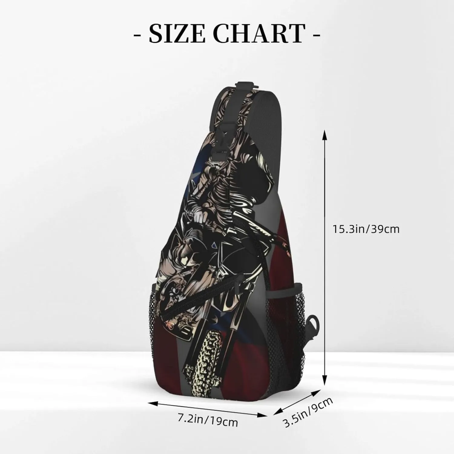 Motocross Dirt Bike American Flag Crossbody Bags Cross Men Chest Bag Adjustable Sling Backpack Shoulder Bag For Women Cycling Travel Sport Hiking