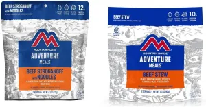 Mountain House Beef Stroganoff with Noodles | Freeze Dried Backpacking & Camping Food | 2 Servings and Mountain House Beef Stew | Freeze Dried Backpacking & Camping Food | 2 Servings | Gluten-Free