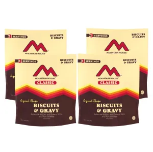 Mountain House Classic Biscuits & Gravy | Freeze Dried Backpacking & Camping Food | 4-Pack