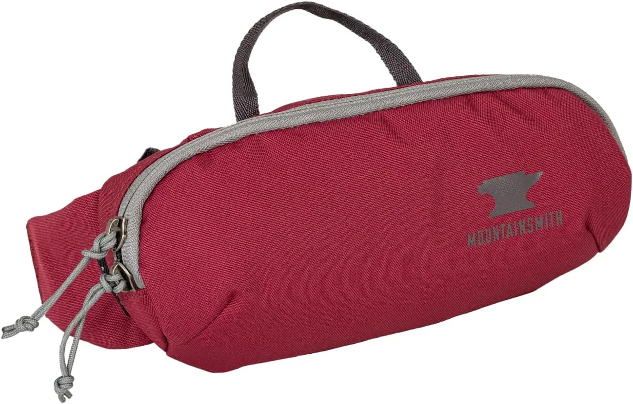 Mountainsmith Groove Lumbar Waist Fanny Hip Pack, Running, Hiking, Travel, Dog-Walking, Outdoor Activities with 2-way Zippered Pocket, Maroon Red