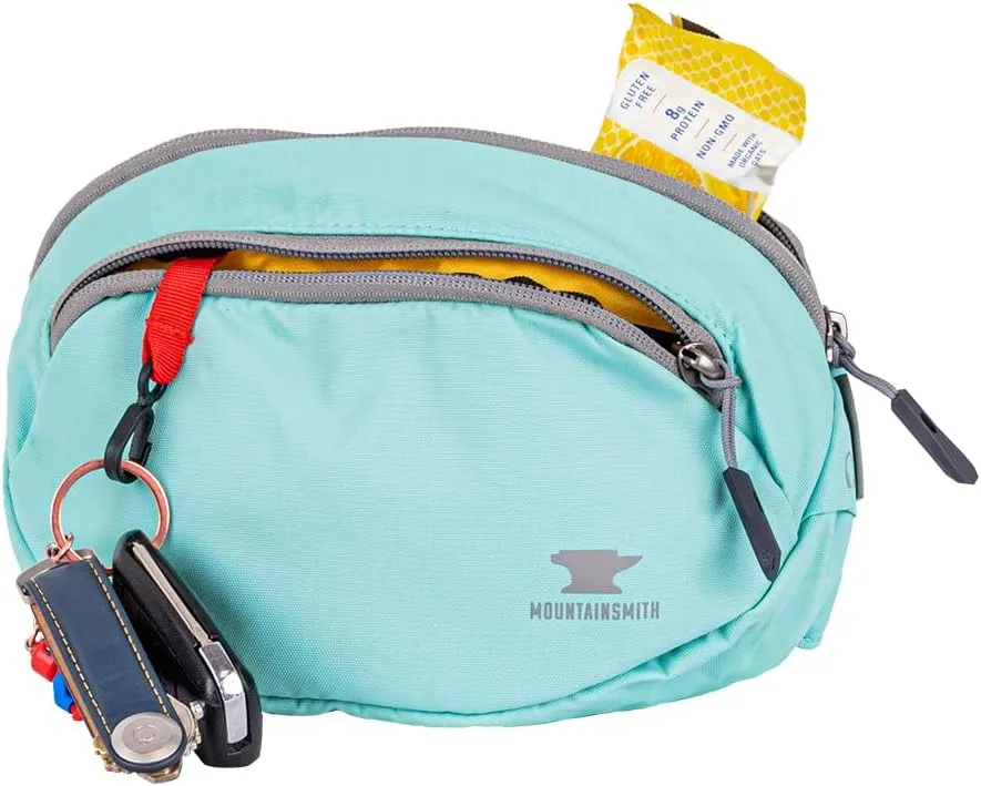 Mountainsmith Vibe Lumbar Waist Fanny Hip Pack, Running, Hiking, Travel, Dog-Walking, Outdoor Activities with 2 Zippered Pockets, Cascade Teal