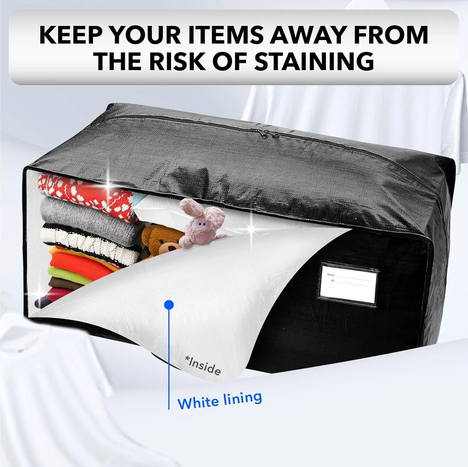 Moving Bags Heavy Duty,Extra Large Moving Bags for Travel/College Packing/Storage/Organization/Seasonal Clothes & Bedding Storage,Moving Supplies Bins,Compatible with Ikea Frakta Cart (Black,6 Pack)