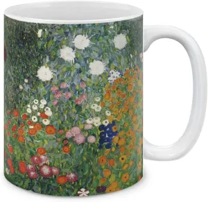 MUGBREW Classic Art Gustav Klimt Flower Garden Ceramic Coffee Mug Tea Cup, 11 OZ