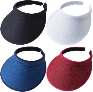 MULIMU 4-Pack Women Wide Brim Sun Visor UV Protection UPF50  Hat Golf Visor with Clip