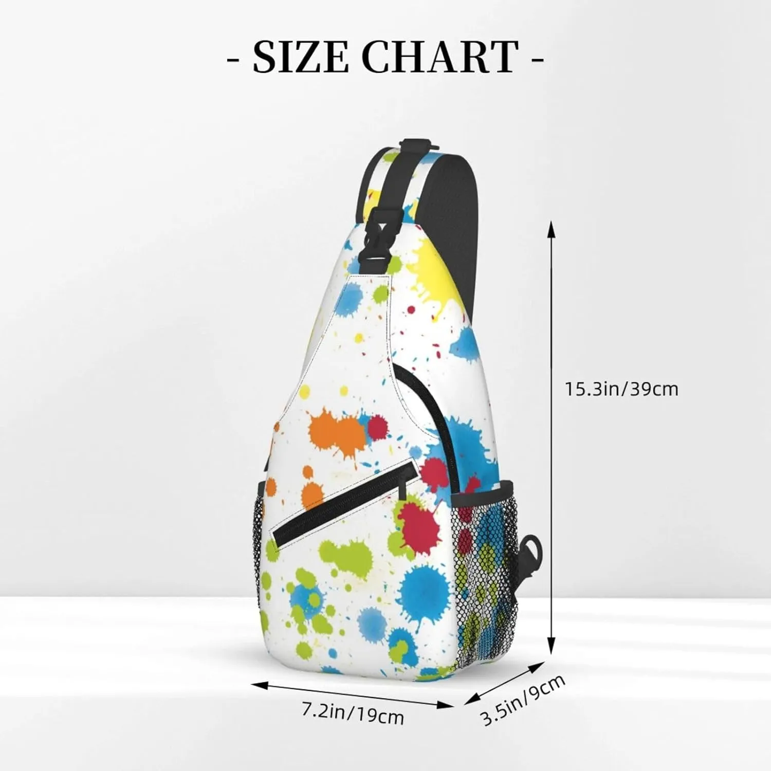 Multicolor Paint Splatter Crossbody Bags Cross Men Chest Bag Adjustable Sling Backpack Shoulder Bag For Women Cycling Travel Sport Hiking