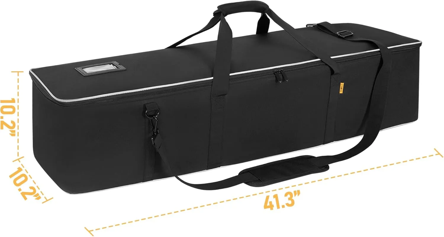 Multifunctional Tripod Bag 40 X 9.5 X 9.5 Inches / 101.5 X 24 X 24 cm Heavy Duty Tripod Carrying Case with Handle for Lights, Speakers, Cameras, Booms, Microphone Stands, Black