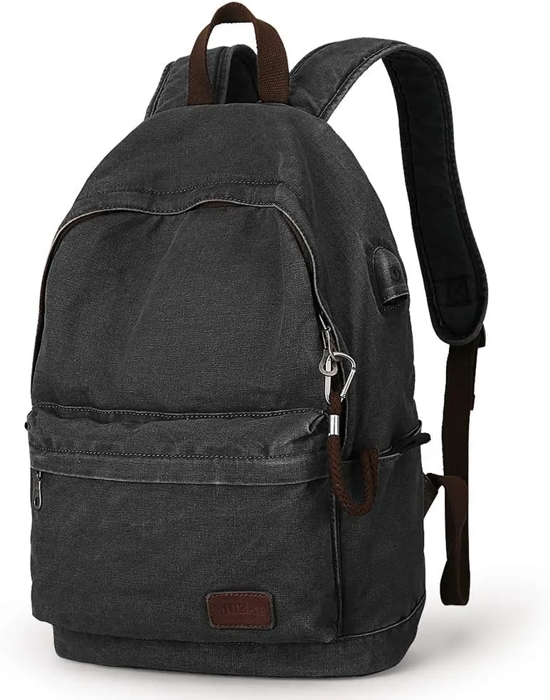Muzee Canvas Backpack Lightweight Travel Daypack Student Rucksack Laptop Backpack