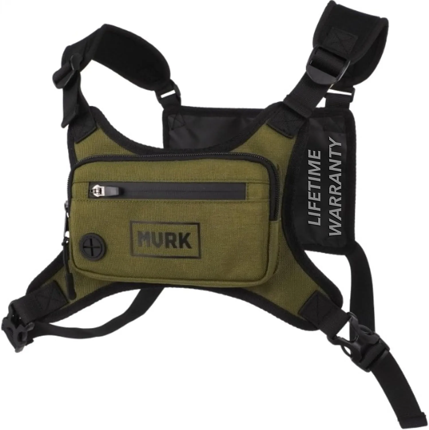 MVRK Water Resistant Chest Pack - Running Vest for Workouts, Running Phone Holder Extra Storage, Lightweight Running Pack
