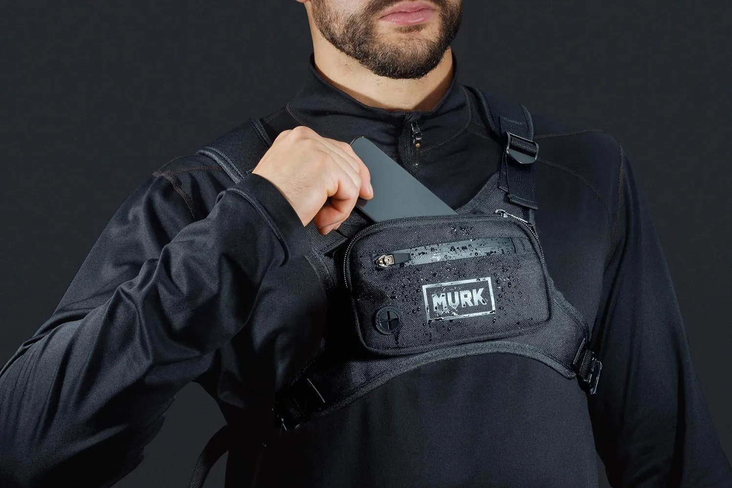 MVRK Water Resistant Chest Pack - Running Vest for Workouts, Running Phone Holder Extra Storage, Lightweight Running Pack