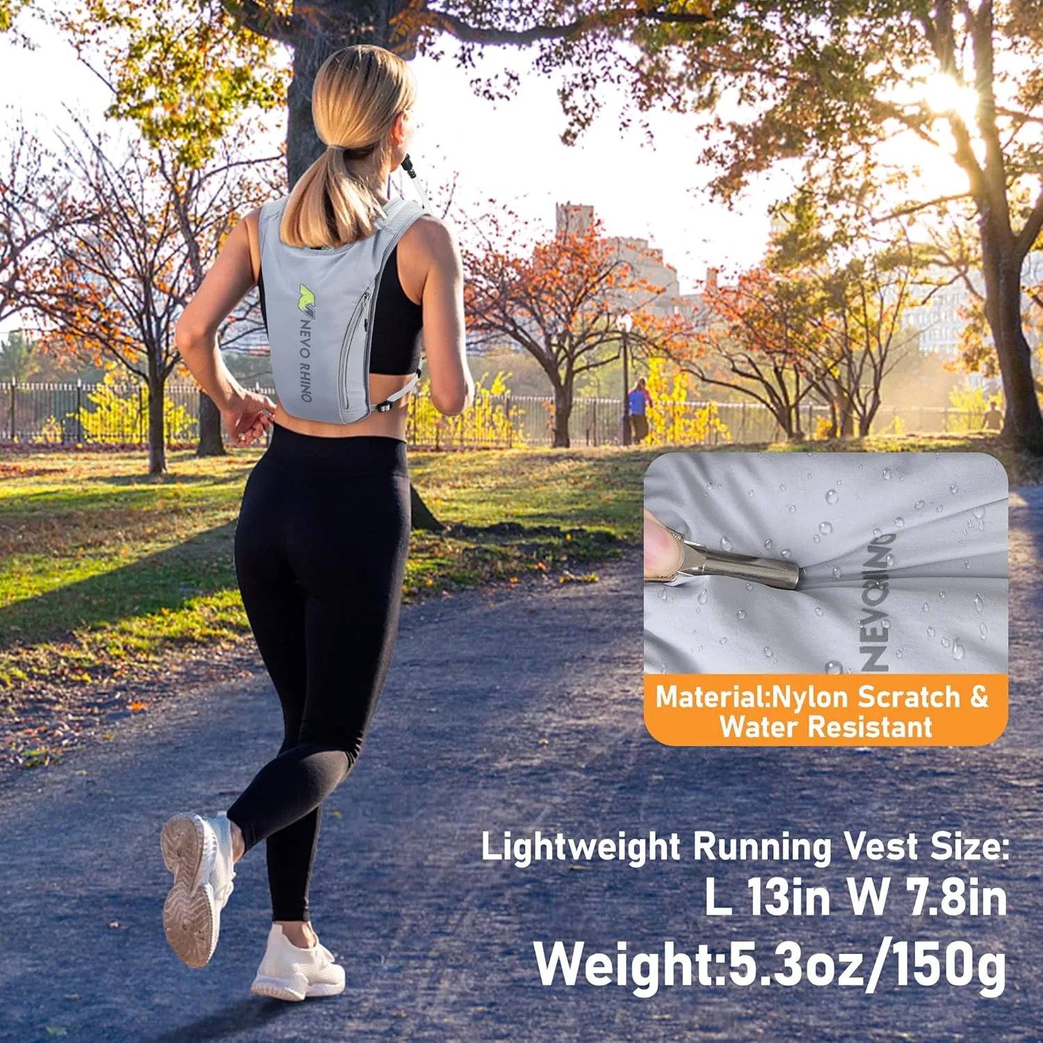 N NEVO RHINO Running Vest,Hydration Vest 5.5L with 1.5L Water Bladder,Lightweight Hydration Pack Water Backpack for Hiking Race