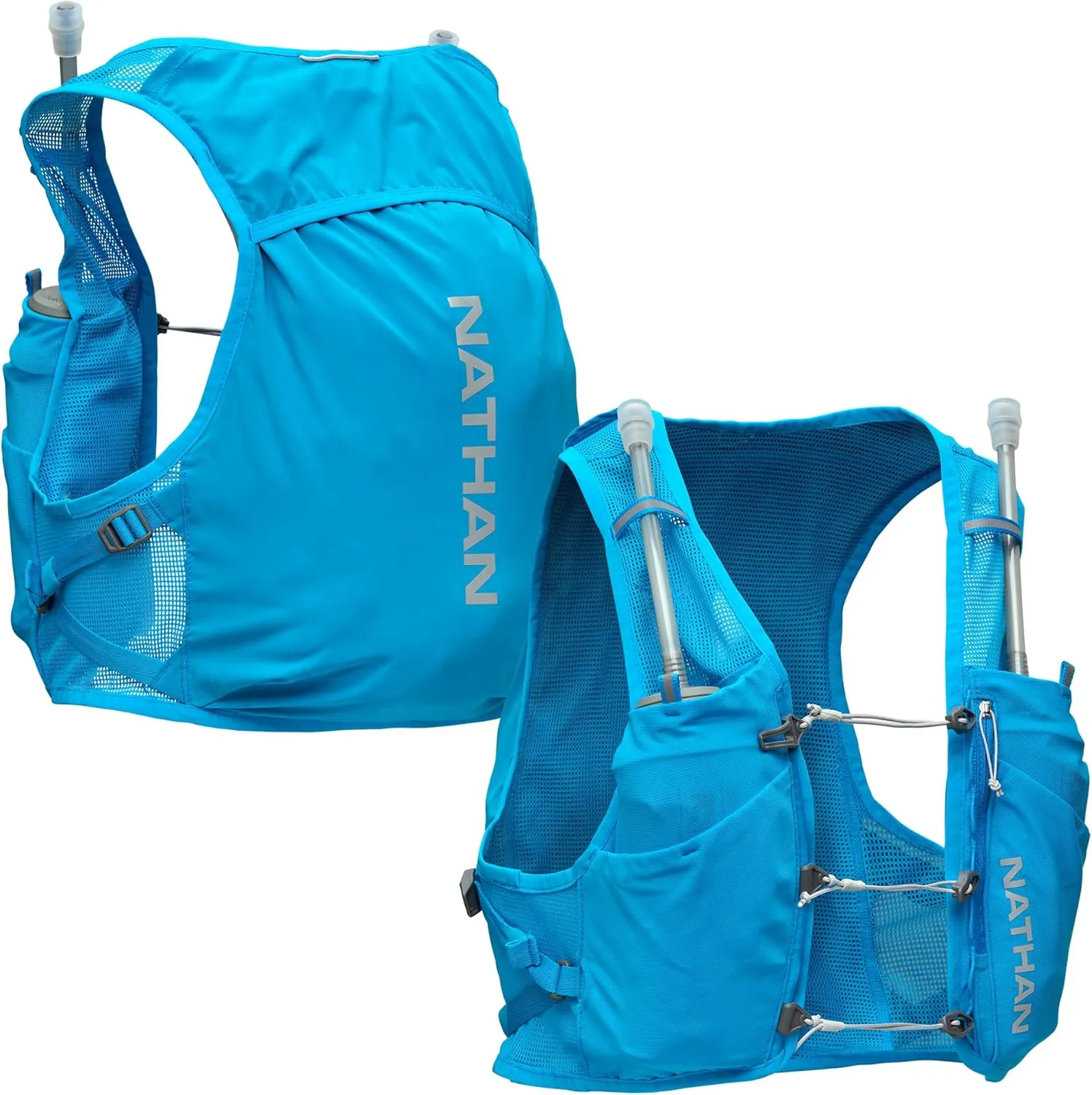 Nathan Hydration Vest - Lightweight, Quick-Fit Fix, Reflective, 4L Storage, Six Pockets, Two 14oz Flasks, Pinnacle Breeze