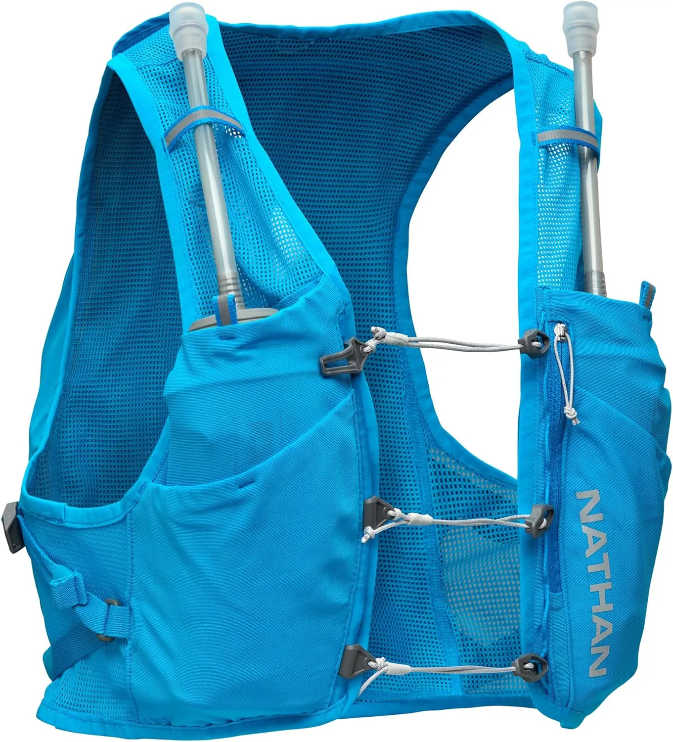 Nathan Hydration Vest - Lightweight, Quick-Fit Fix, Reflective, 4L Storage, Six Pockets, Two 14oz Flasks, Pinnacle Breeze
