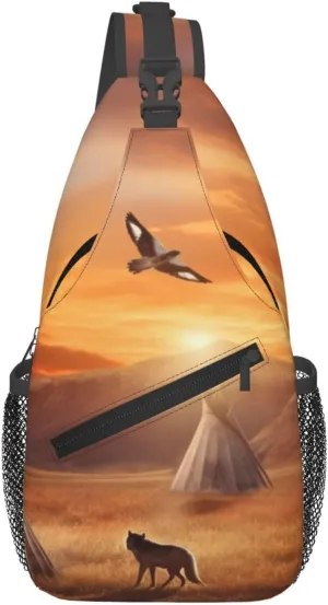 Native American Tribes Crossbody Bags for Men Women Fashion Sling Backpack Casual Chest Bag Travel Hiking Daypack