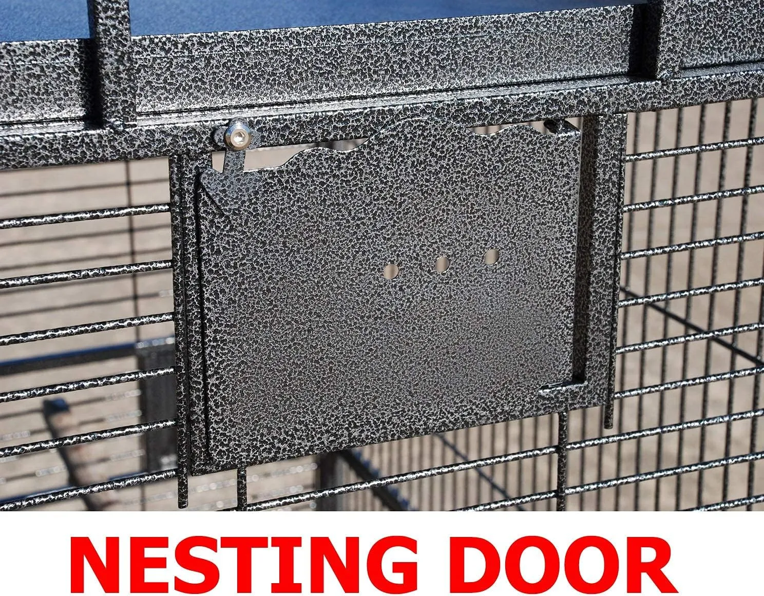 New Large Elegant Wrought Iron Dome Play Top Bird Parrot Cage, Include Metal Seed Guard Solid Metal Feeder Nest Doors (24" W x 22" D x 63" H, Black Vein)