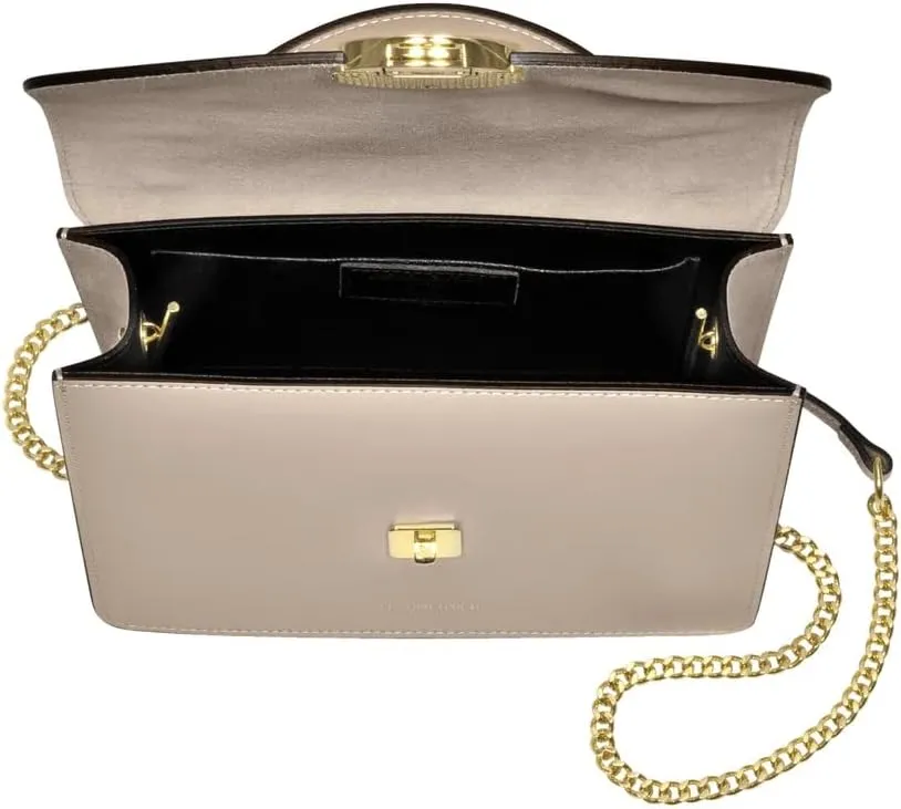 New Ondina Top Handle Shoulder Bag, Calf Leather, Gold Hardware, 8.5 x 6.3 x 3.5 inches