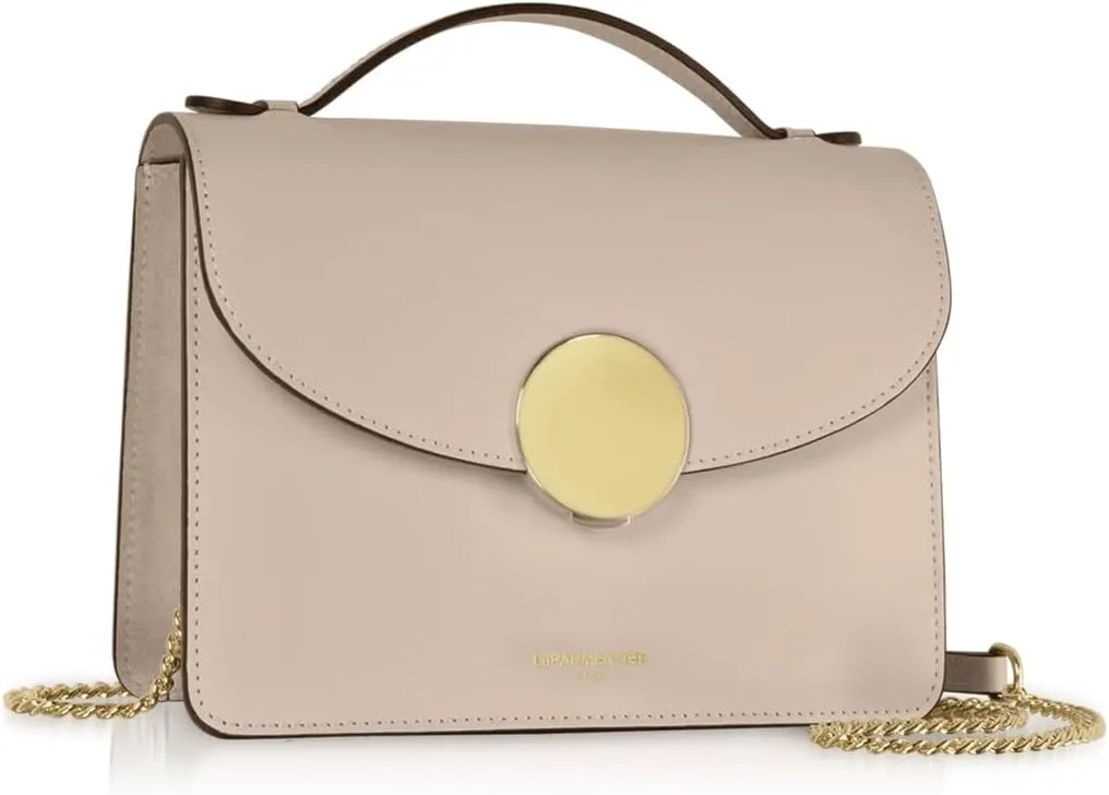New Ondina Top Handle Shoulder Bag, Calf Leather, Gold Hardware, 8.5 x 6.3 x 3.5 inches
