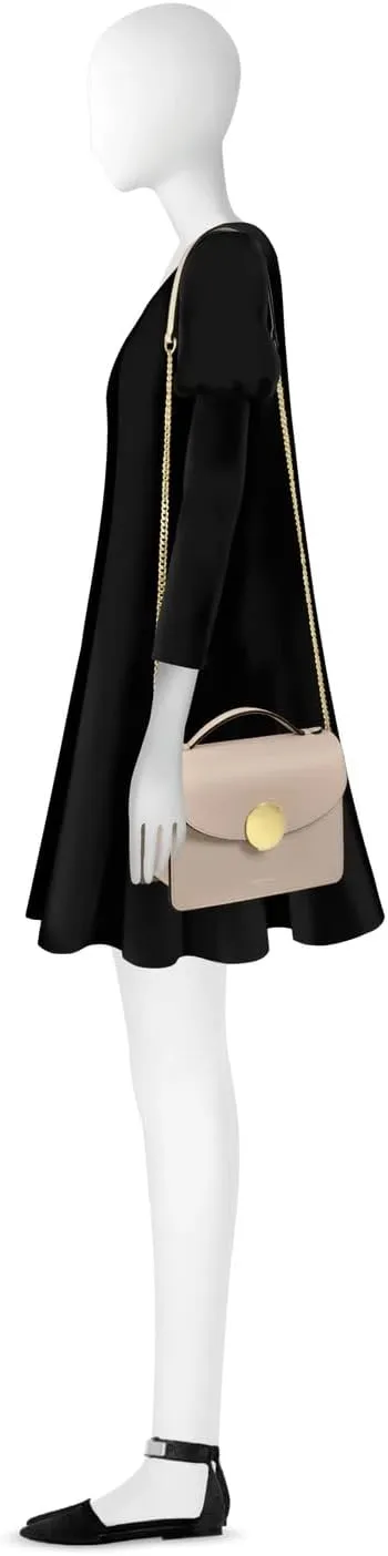 New Ondina Top Handle Shoulder Bag, Calf Leather, Gold Hardware, 8.5 x 6.3 x 3.5 inches