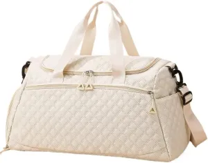 New Oxford Travel Duffel Bag for Men Women Waterproof Sports Tote Gym Shoulder Weekender Overnight Bags Large Capacity Tote Bags(Beige)
