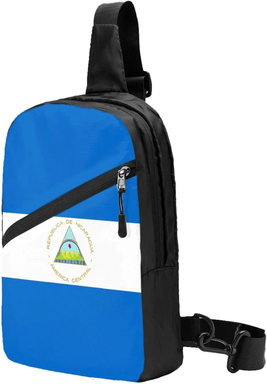 Nicaragua Flag Crossbody Bag Portable Sling Bags Foldable Chest Daypack Reusable Sports Shoulder Backpack Diagonally Casual Rucksack Travel Bag