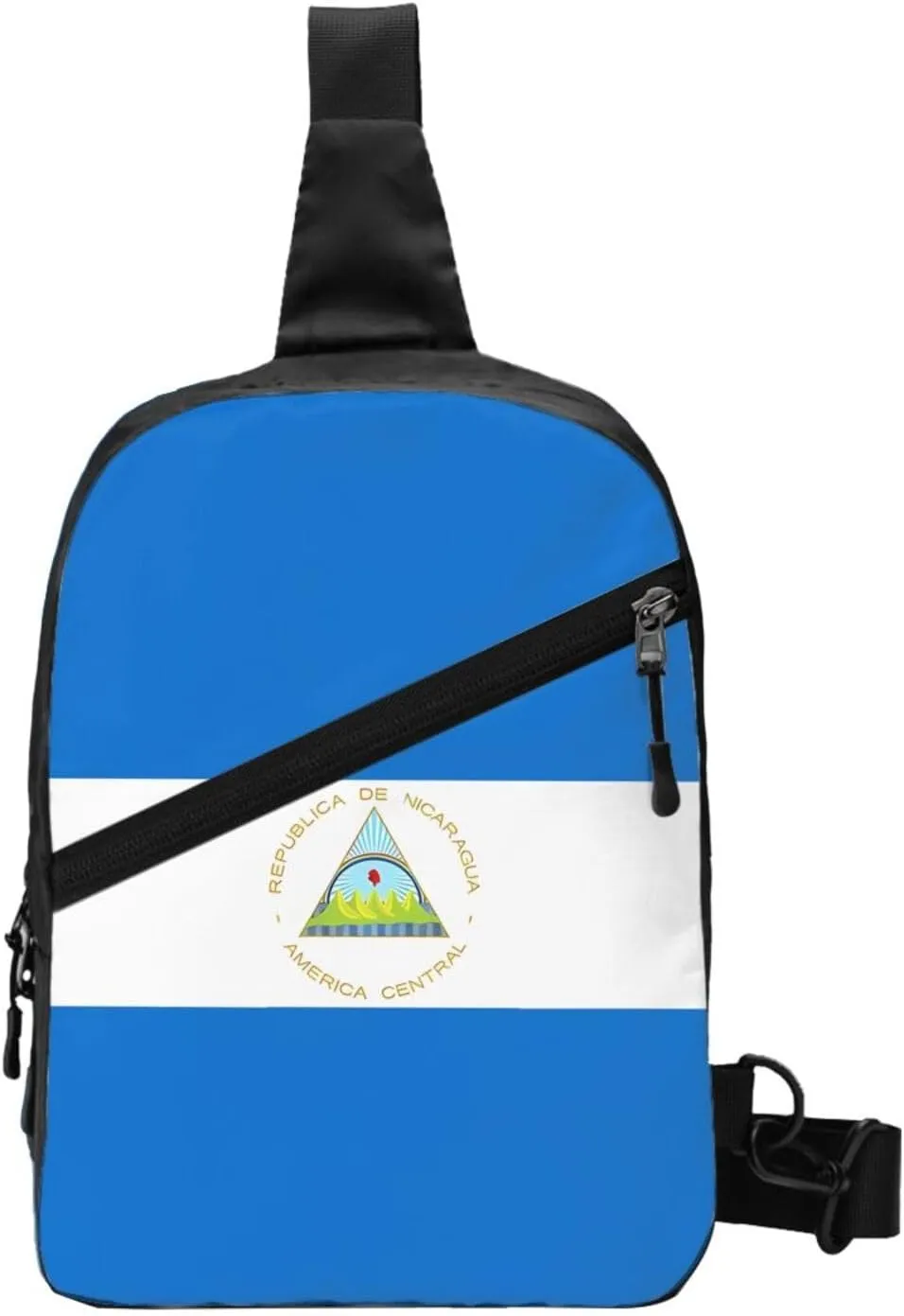 Nicaragua Flag Crossbody Bag Portable Sling Bags Foldable Chest Daypack Reusable Sports Shoulder Backpack Diagonally Casual Rucksack Travel Bag