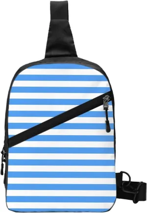 Nicaragua Flag Stripes Crossbody Bag Portable Sling Bags Foldable Chest Daypack Reusable Sports Shoulder Backpack Diagonally Casual Rucksack Travel Bag