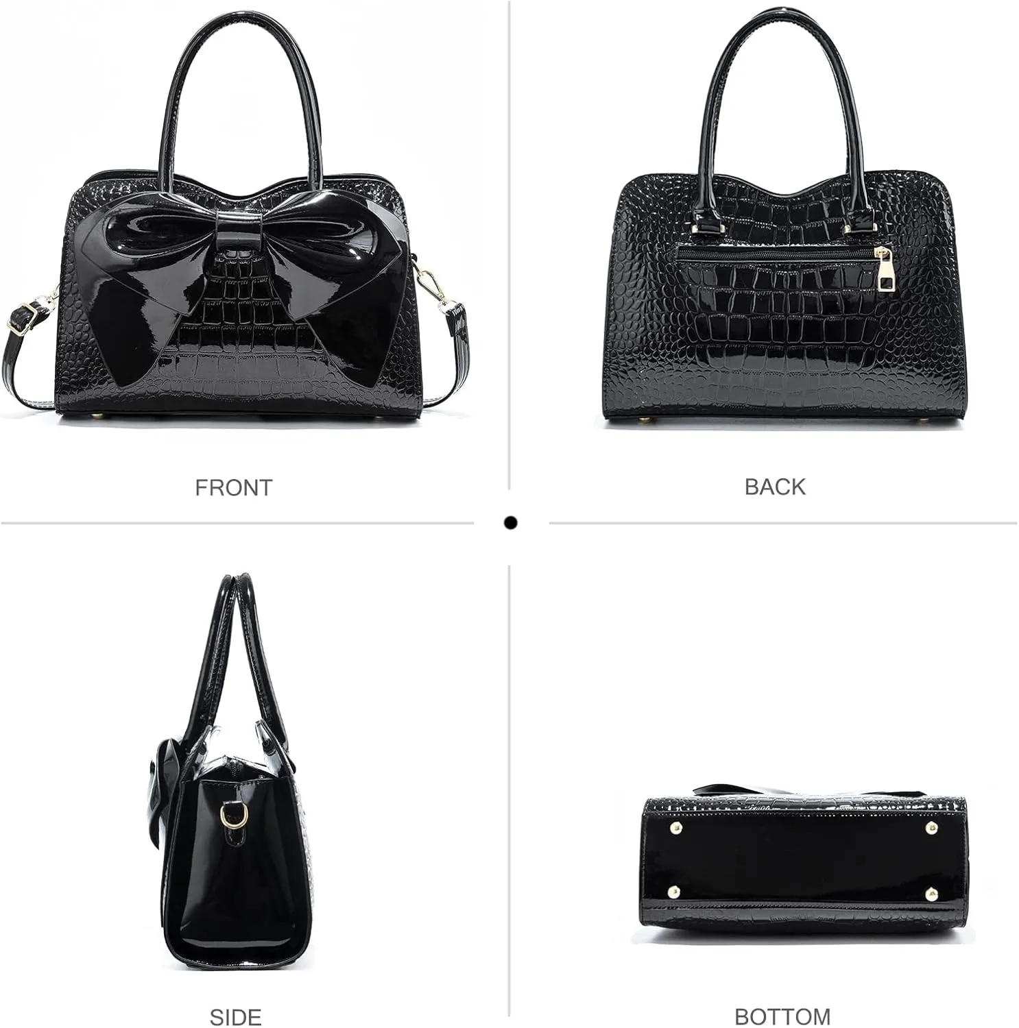 NICOLE & DORIS Handbags for Women Fashion Top Handle Bags Patent Leather Tote Bag Party Clutch Bag Crossbody Shoulder Bags