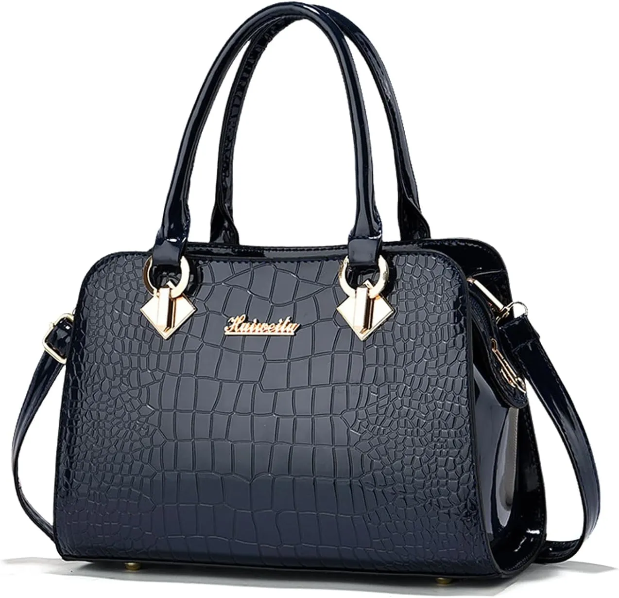 NICOLE & DORIS Ladies Medium Handbags Top Handle Bag Patent Leather Shoulder BagWaterproof Tote Bag