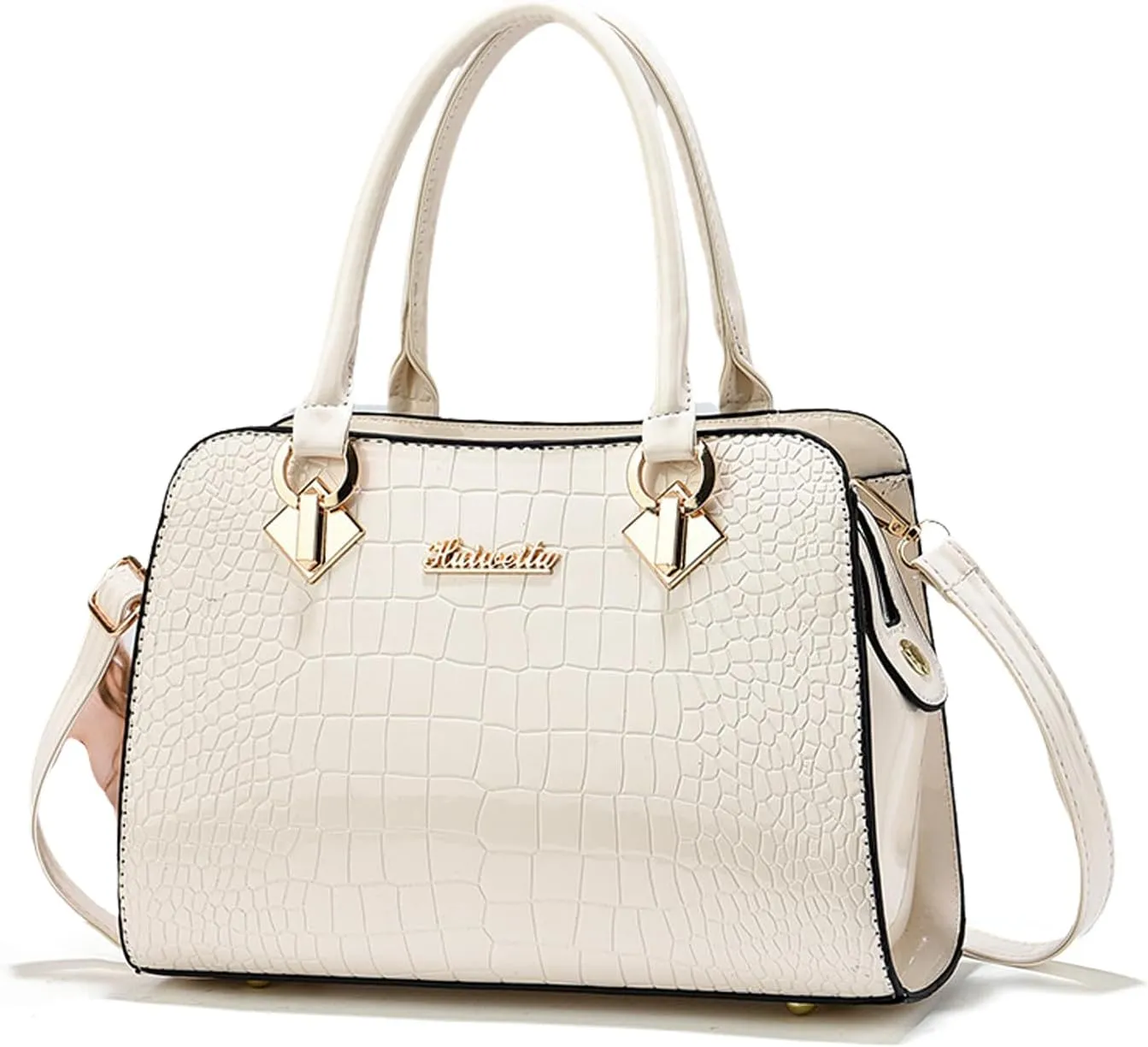 NICOLE & DORIS Ladies Medium Handbags Top Handle Bag Patent Leather Shoulder BagWaterproof Tote Bag