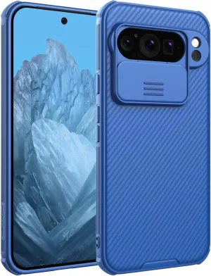 Nillkin Designed for Google Pixel 9 Pro XL Case with Slide Camera Cover, [Anti-Scratch] Hard PC & TPU Slim Shockproof Protective Phone Case for Google Pixel 9 Pro XL 6.9'' Blue