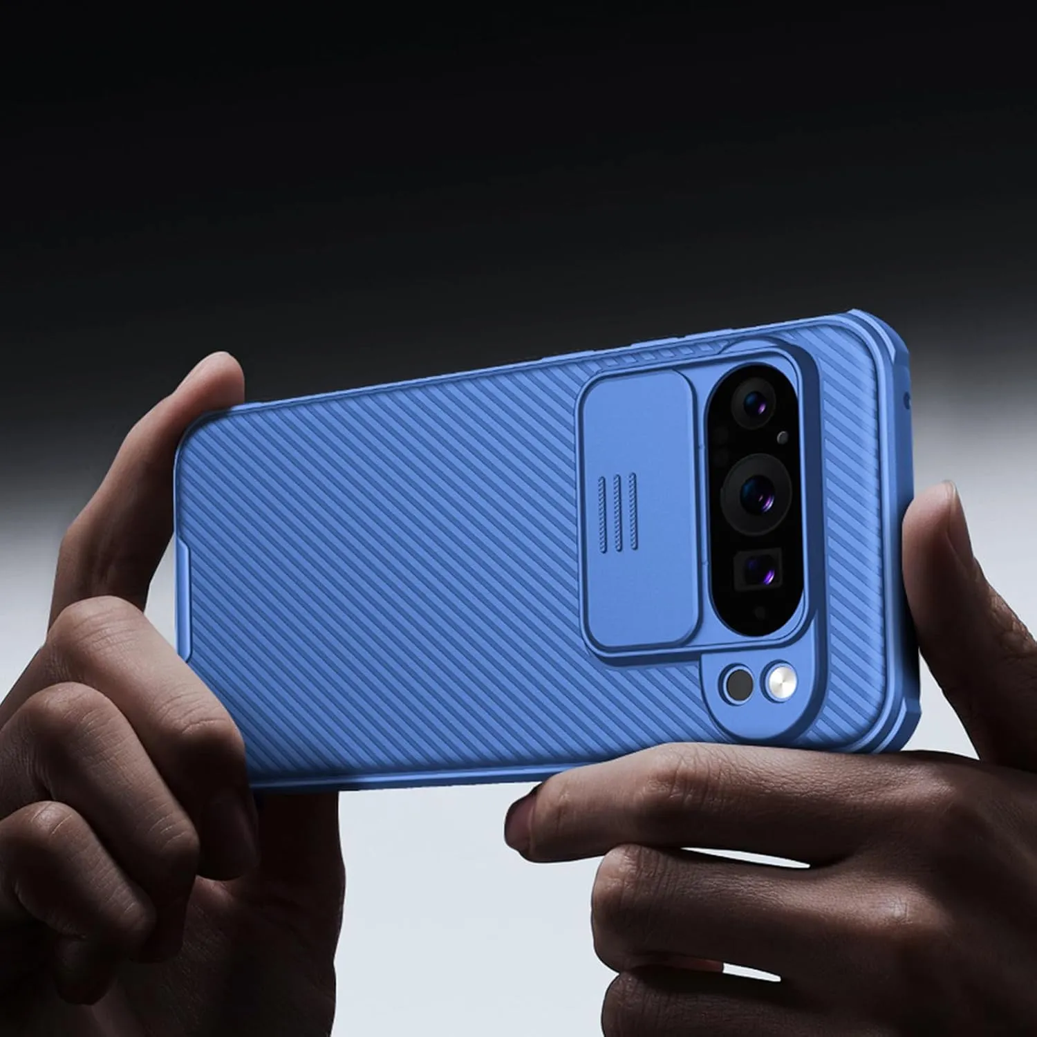 Nillkin Designed for Google Pixel 9 Pro XL Case with Slide Camera Cover, [Anti-Scratch] Hard PC & TPU Slim Shockproof Protective Phone Case for Google Pixel 9 Pro XL 6.9'' Blue