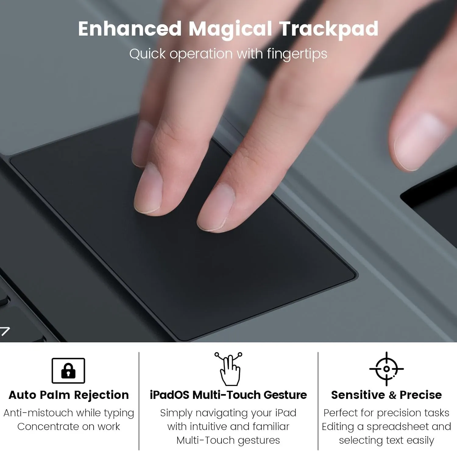 Nillkin iPad A16 (11th Gen) / 10th Gen Case with Detachable Keyboard, Magic Trackpad, 7-Color Backlit, Portrait/Landscape Modes, Rugged Keyboard Case for iPad 11th / 10th Generation (2025/2022), Black