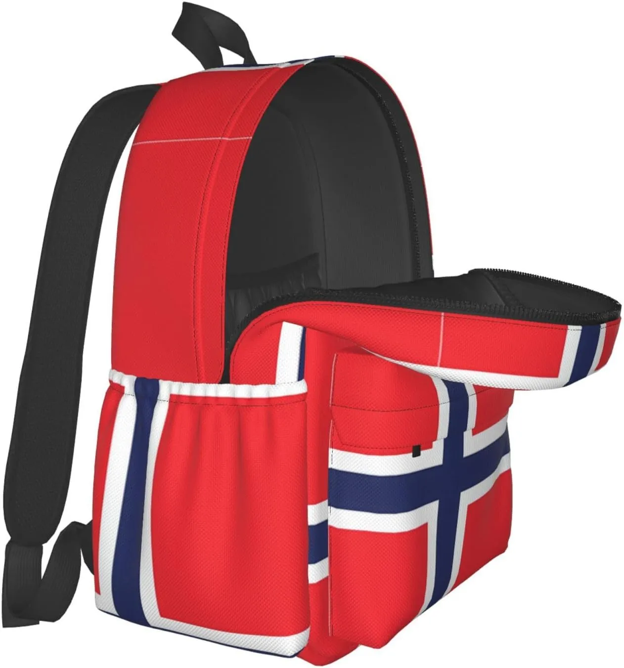 Norway Norwegian Flag Laptop Commuter Backpack Shoulder Bag Casual Back Pack Daypack Bags With Side Pockets For Work Travel Daily Use