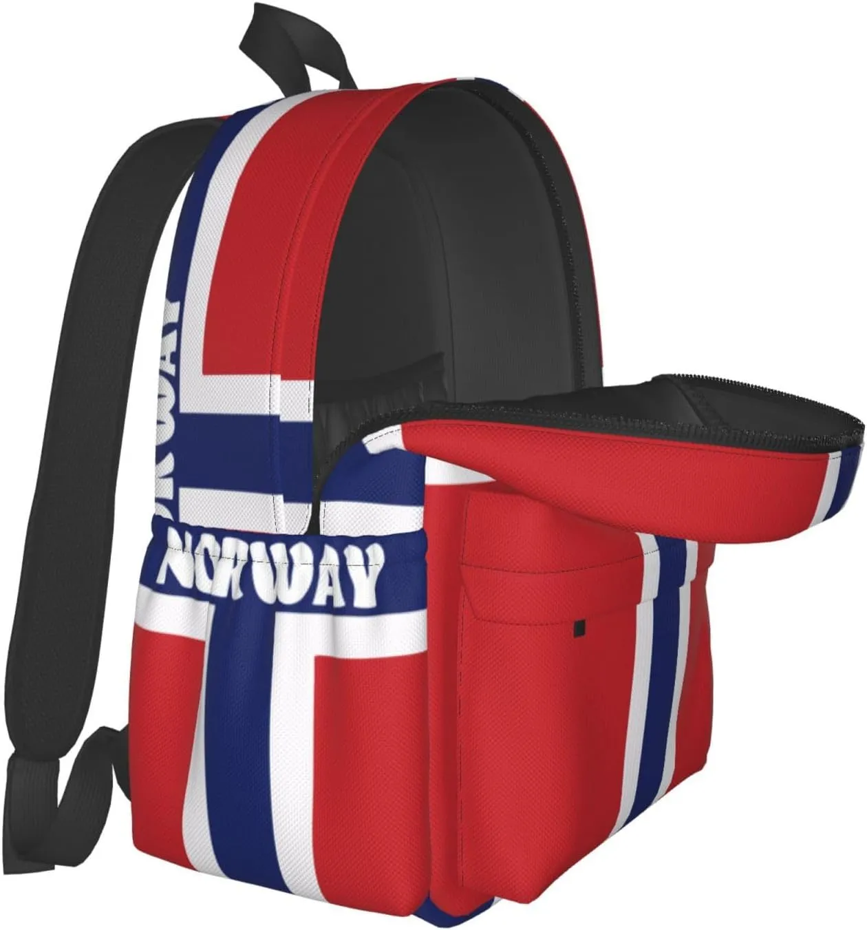 Norwegian Norway Flag Laptop Commuter Backpack Shoulder Bag Casual Back Pack Daypack Bags With Side Pockets For Work Travel Daily Use